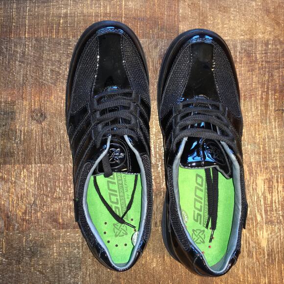 Sano by Mephisto Escape Black Patent Lace Up Sneaker Walking Shoe Womens 7.5 - Picture 5 of 12